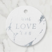 Met liefde voor moderne huwbare bruiloft bedankjes labels (Voorkant)