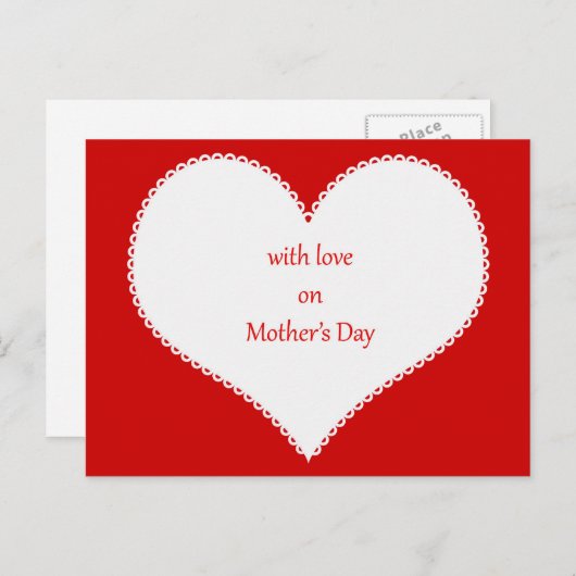 Met liefde voor Moederdag op de achtergrond van He Briefkaart (Voorkant / Achterkant)