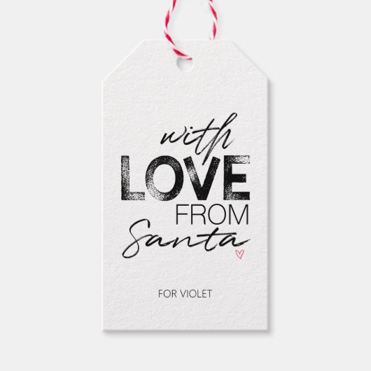 Met liefde voor Santa Personalized CadeauLabel (Voorkant)