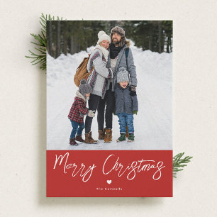 Met Liefde Vrolijk Kersttypografie Fotokaart Feestdagenkaart