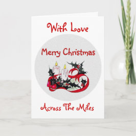 Met liefde~ Vrolijke Kerstmis ~ over de mijlen Feestdagen Kaart