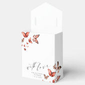 Met Liefde Whimsical Butterfly Rode Dank Je Wel Bedankdoosjes (Geopend)