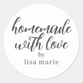 Met liefde zelfgemaakt gepersonaliseerd  ronde sticker
