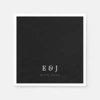 Met Liefde Zwart & Wit Elegant Monogram Trouwen