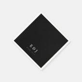 Met Liefde Zwart & Wit Elegant Monogram Trouwen Servet (Hoek)