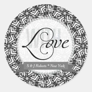 MET LIEFDE Zwart+Wit Stickers