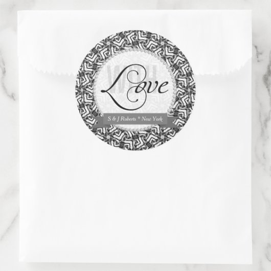 MET LIEFDE Zwart+Wit Stickers (Tas)