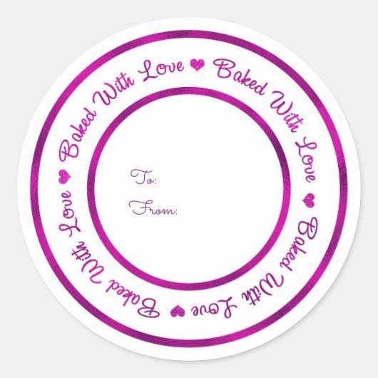 Met liefdesbehandeling met levendige Paarse modern Ronde Sticker (Voorkant)