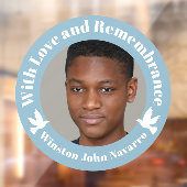 Met liefdesblauw twee witte duves foto-herinnering raamsticker (Vel 2)