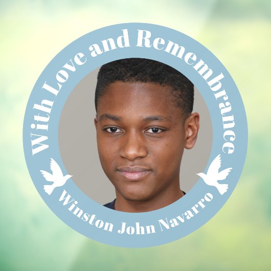 Met liefdesblauw twee witte duves foto-herinnering raamsticker (Vel 3)