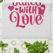 Met liefdescitaat rode hartpijp theedoek (Gevouwen)