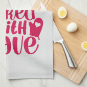 Met liefdescitaat rode hartpijp theedoek (Quarter Fold)