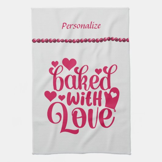 Met liefdescitaat rode hartpijp theedoek (Verticaal)