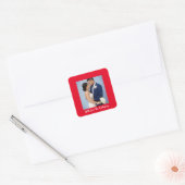 Met liefdesgepersonaliseerde fotosticker vierkante sticker (Envelop)