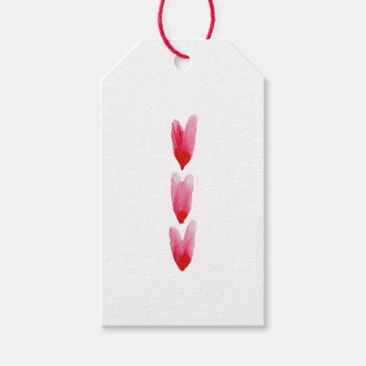 Met liefdesgeschilderde harten Kraft label Cadeaulabel (Voorkant)