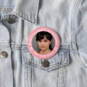 Met liefdesroze foto's met twee witte harten, heri ronde button 7,6 cm (In situ)