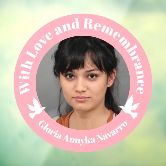 Met liefdesroze twee witte duiven foto-herinnering raamsticker (Vel 3)