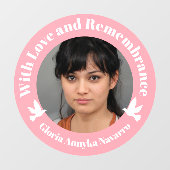 Met liefdesroze twee witte duiven foto-herinnering raamsticker (Vel)