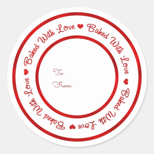 Met liefdesTreat Red Shine Modern Glam Ronde Sticker (Voorkant)