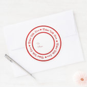 Met liefdesTreat Red Shine Modern Glam Ronde Sticker (Envelop)