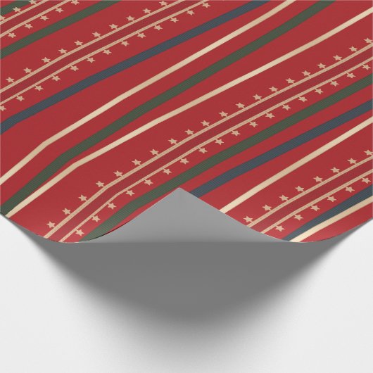 met lint omwikkeld rood ompakpapier cadeaupapier (Hoek)