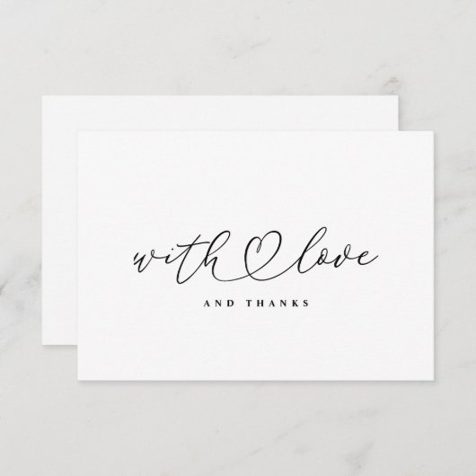 Met Love and Bedankt Black White Hartelijk dank (Voorkant / Achterkant)