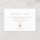 Met Love Black & Gold Script Bedankt voucher Visitekaartje (Achterkant)