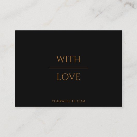 Met Love Black & Gold Script Bedankt voucher Visitekaartje (Voorkant)