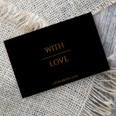 Met Love Black & Gold Script Bedankt voucher Visitekaartje