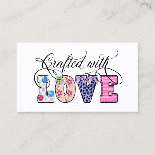 Met Love Black Script ID193 Visitekaartje (Voorkant)