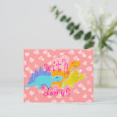 Met Love Cute Dinosaurs Briefkaart (Staand voorkant)