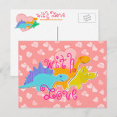 Met Love Cute Dinosaurs Briefkaart (Voorkant / Achterkant)