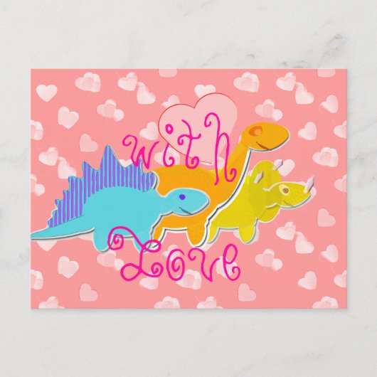 Met Love Cute Dinosaurs Briefkaart (Voorkant)