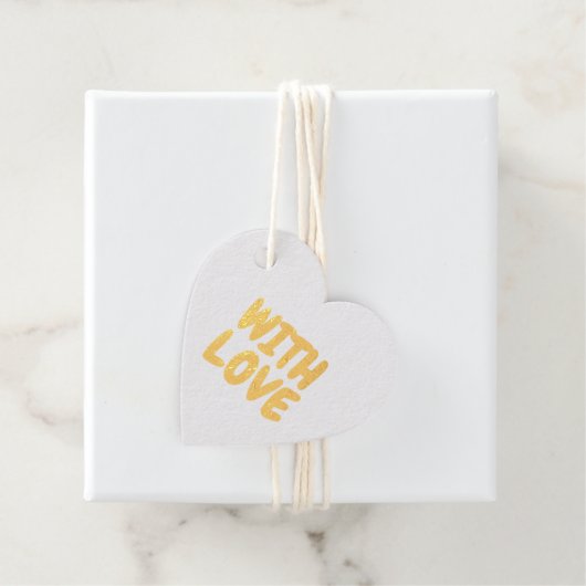 Met Love Folie Heart Bedankjes Labels (Met doos)