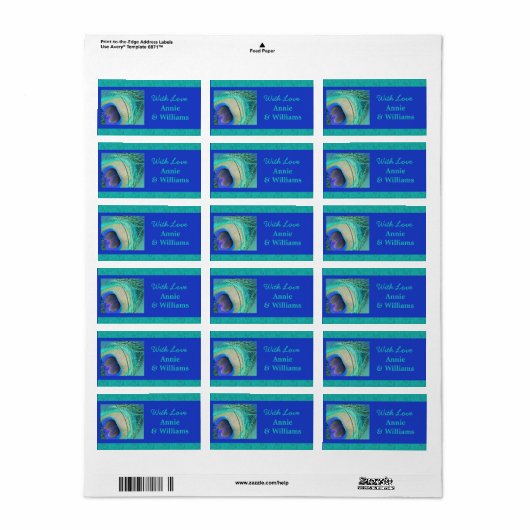 Met Love Gift Labels: Peacock Feather Labels (Full Sheet)