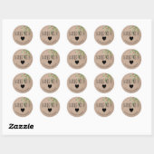 Met Love Kraft Paper Heart Winter Greenery Ronde Sticker (Vel)