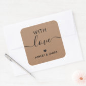 Met Love Label Labels, Huwelijkscadeau Label, Kraf (Envelop)