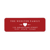Met Love Red Return-adres Etiket (Voorkant)