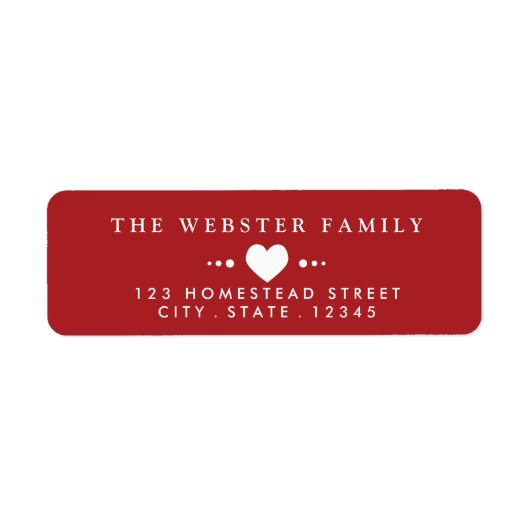 Met Love Red Return-adres Etiket (Voorkant)