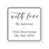 Met Love Square gepersonaliseerde rubberen stempel (Design)