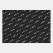 Met Love Typography Black en White Inpakpapier Vel (Voorkant 3)