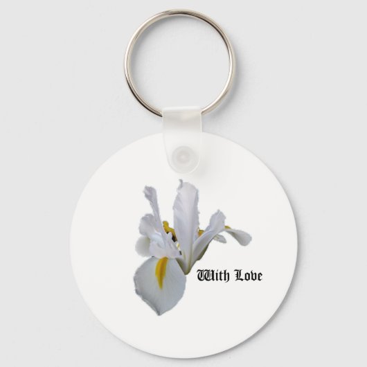 Met Love White Iris Sleutelhanger (Voorkant)