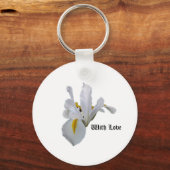 Met Love White Iris Sleutelhanger (Voorkant)