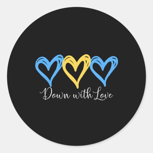  met 'Love World Down'-syndroom Ronde Sticker (Voorkant)