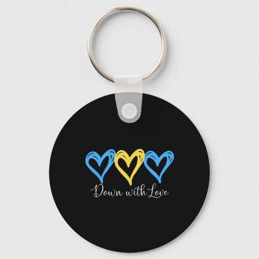  met 'Love World Down'-syndroom Sleutelhanger (Voorkant)