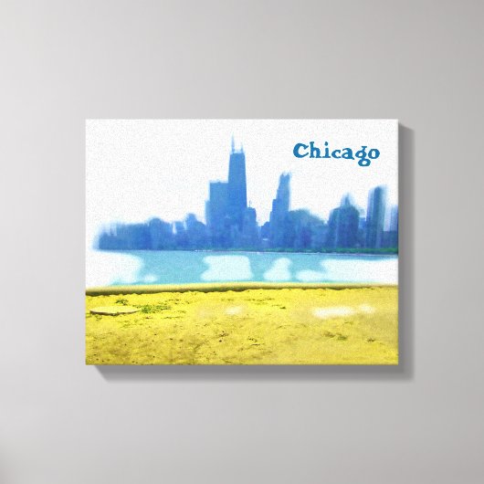 Met luchtborstel geschilderde Chicago wolkenkrabbe Canvas Afdruk (Voorkant)
