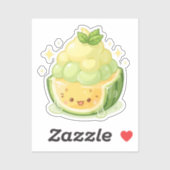 met meloen geschoren ijs sticker (Vel)