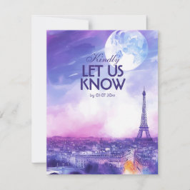 Met menu Amour Éternel RSVP-kaart
