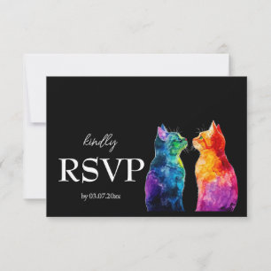 Met menu. 🌈❤️Een Regenboog Liefde budget RSVP Kaartje