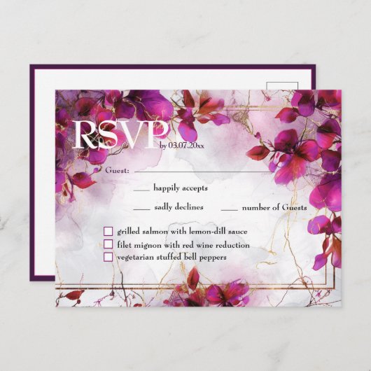 Met menu Fuchsia Enchantment: Waterverf (Voorkant / Achterkant)